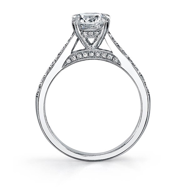 Milgrain Classic Diamond Solitaire Engagement Ring